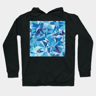 Blue Geometric Crystal Pattern Hoodie